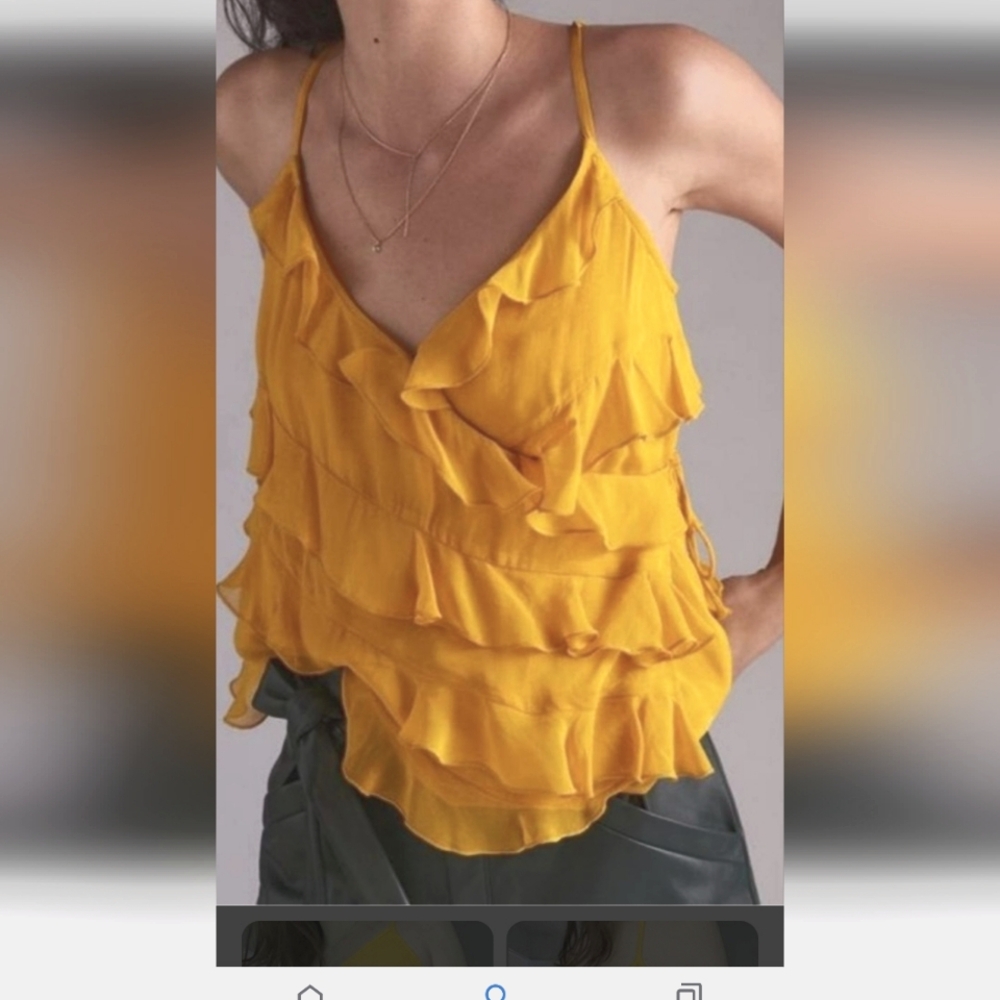 Anthropologie tiered side tie cami XL